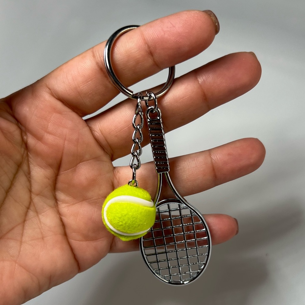 Tennis Racket and Ball Charm Keychain ๐พ Sports - Picture 8 of 8